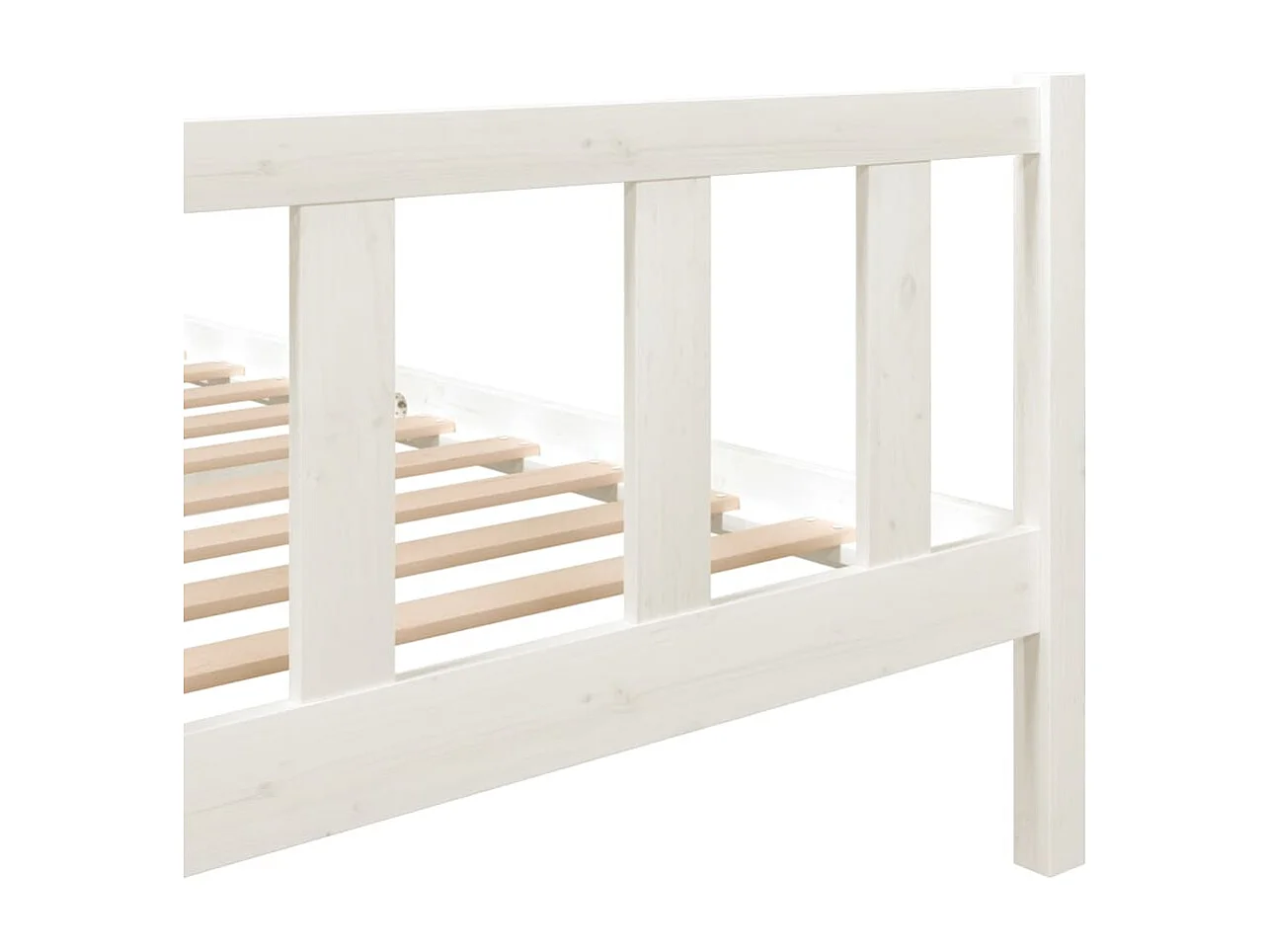 Lit simple | Lit adulte, enfant | Cadre de lit blanc bois massif 120x200 cm