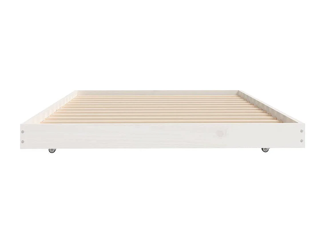 Lit simple | Lit adulte, enfant | Cadre de lit blanc 90x200 cm bois de pin massif