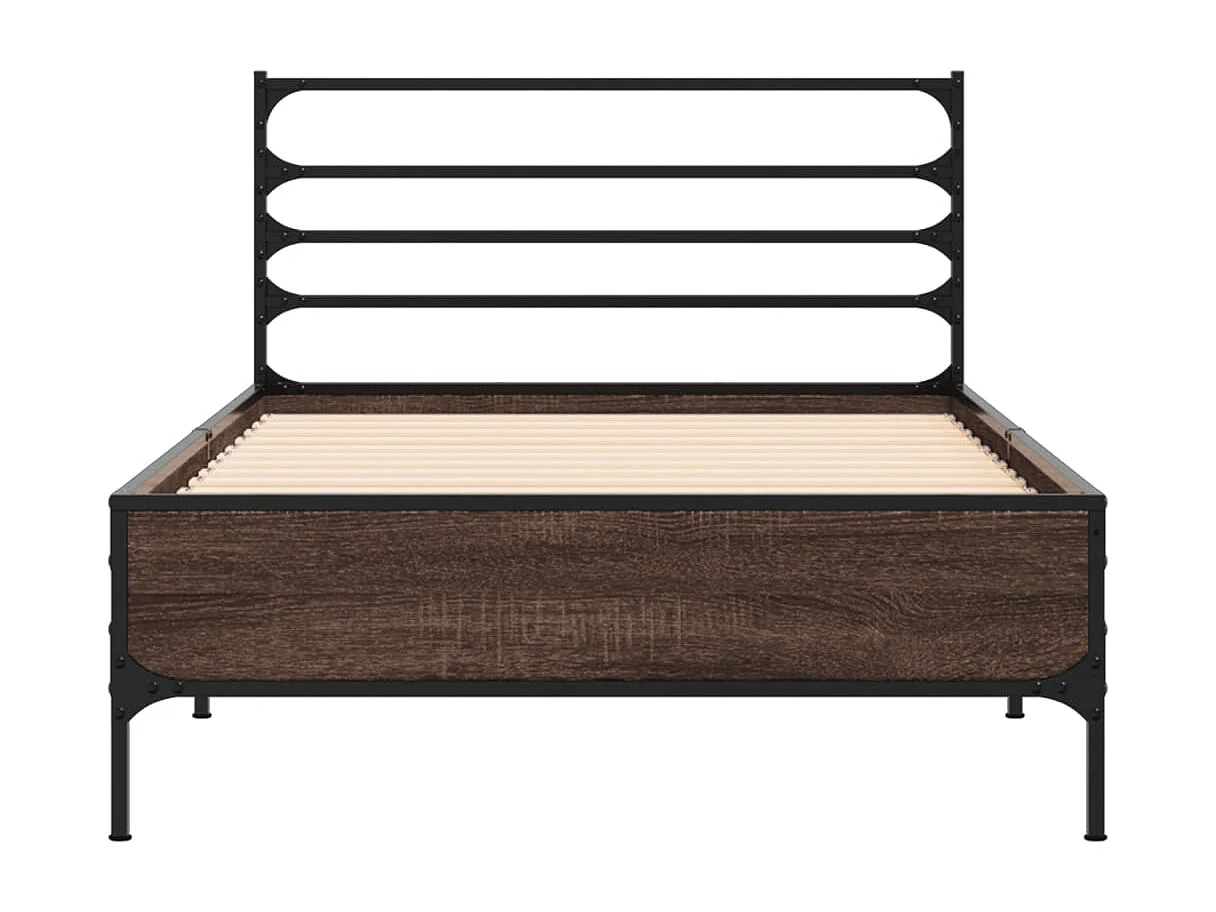 Lit simple | Lit adulte, enfant | Cadre de lit chêne marron 100x200 cm