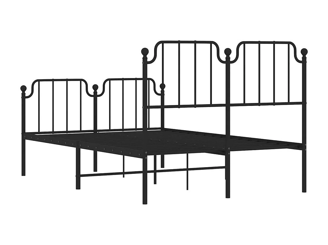 Lit simple | Lit adulte, enfant | Cadre de lit métal avec pied de lit noir 120x200cm