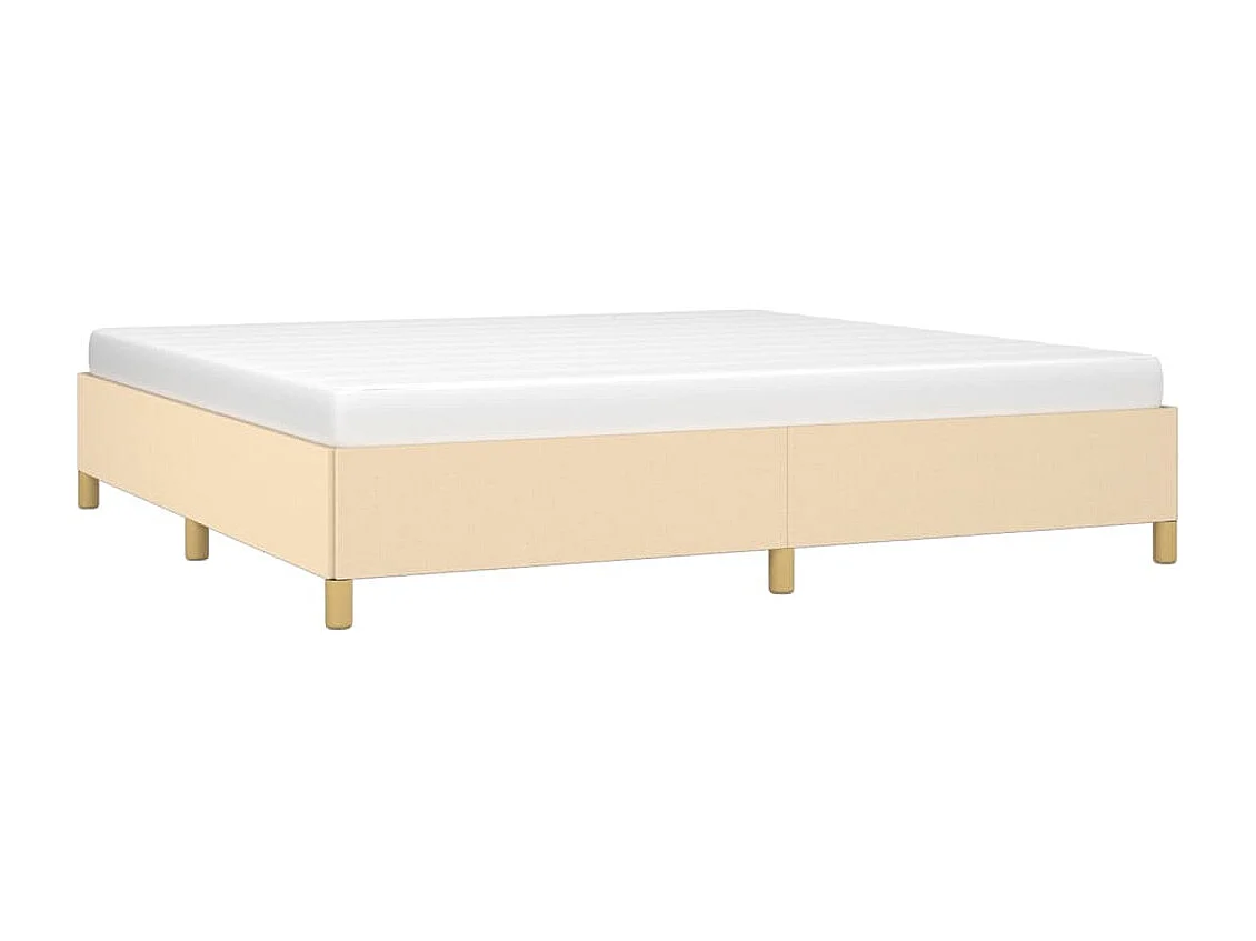 Lit double | Lit adulte | Cadre de lit crème 200x200 cm tissu