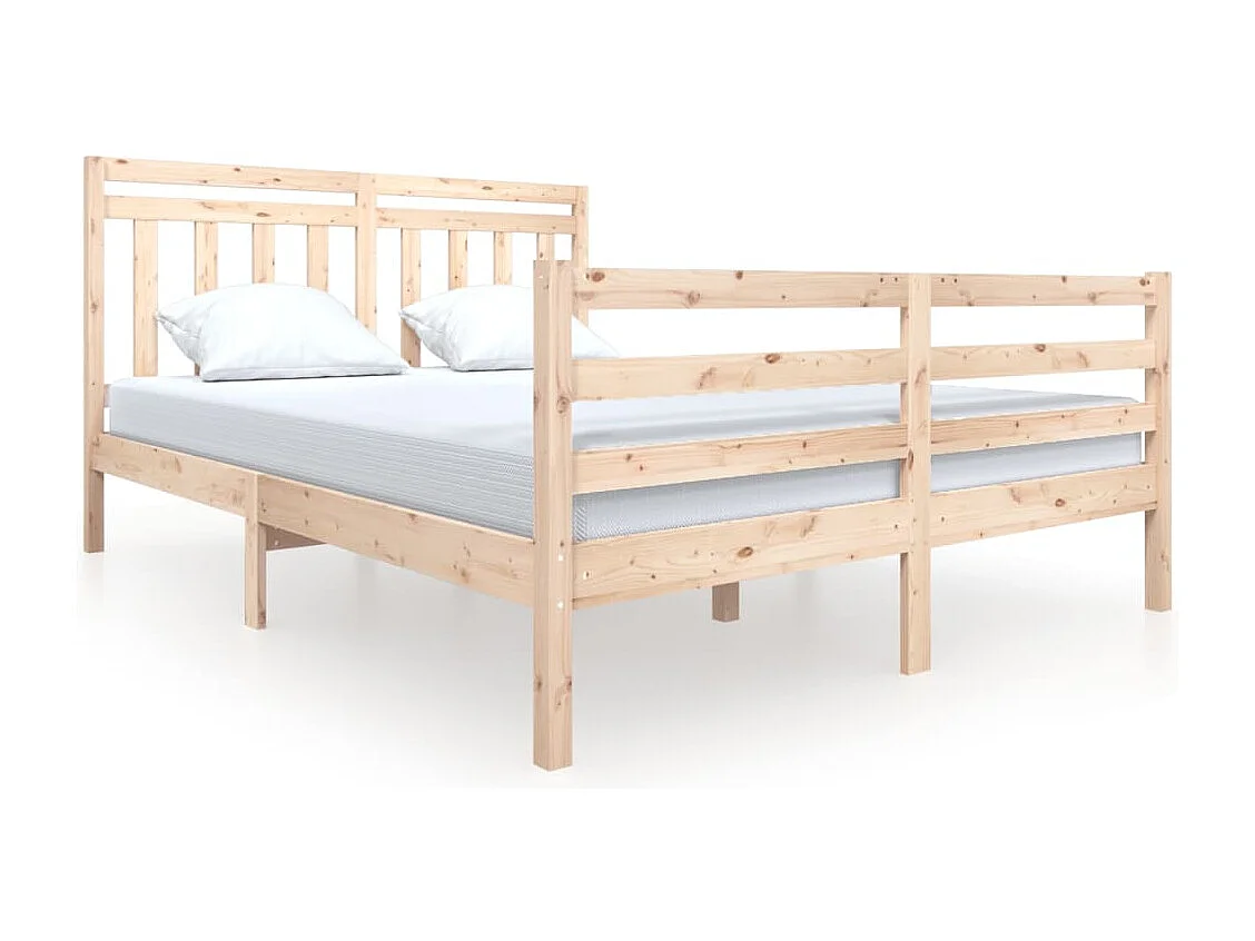 Lit double | Lit adulte | Cadre de lit bois massif 150x200 cm