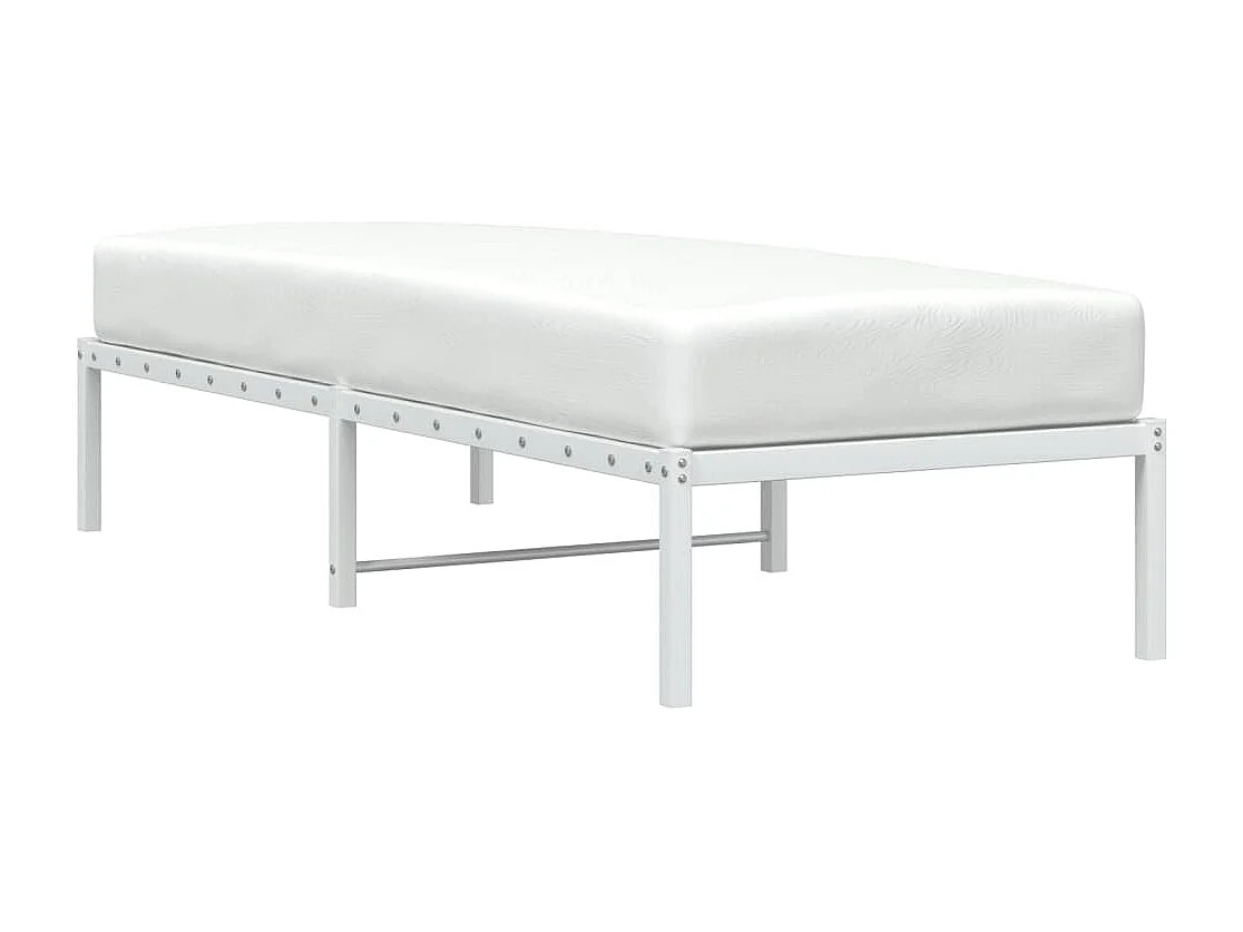 Lit simple | Lit adulte, enfant | Cadre de lit métal blanc 75x190 cm