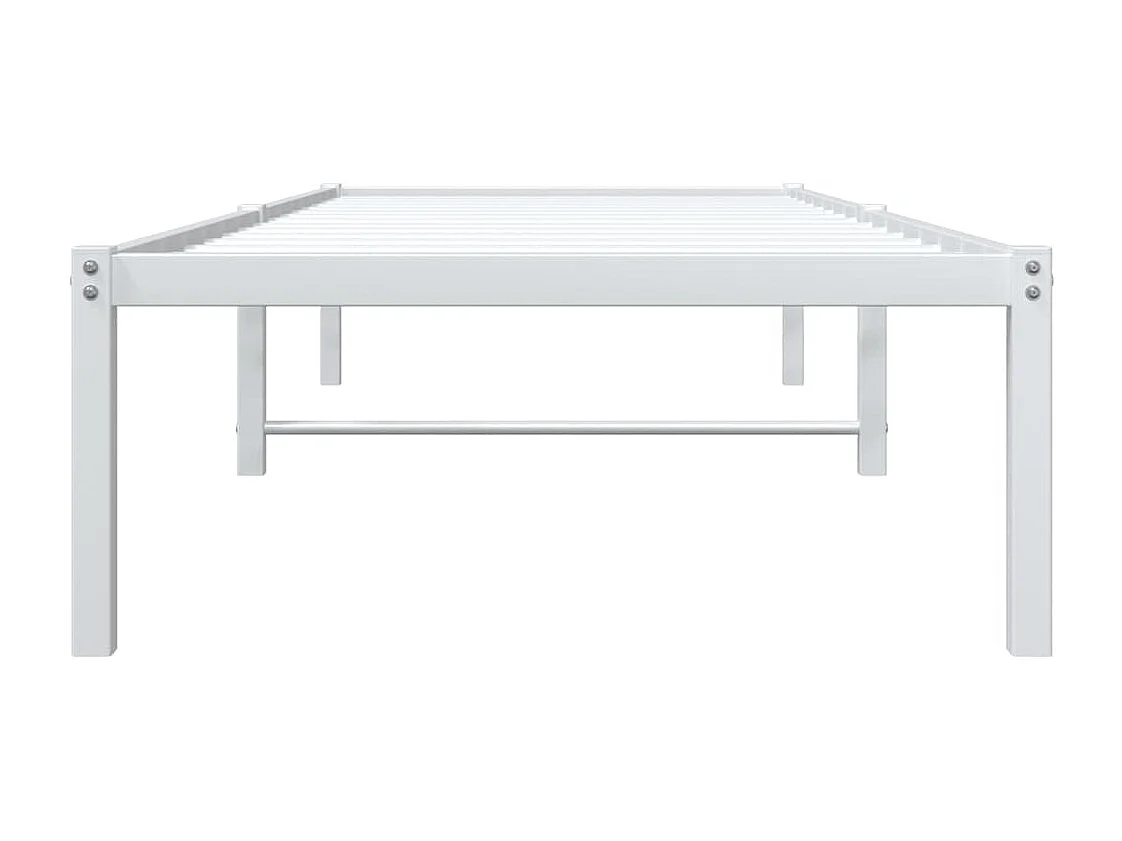 Lit simple | Lit adulte, enfant | Cadre de lit métal blanc 75x190 cm