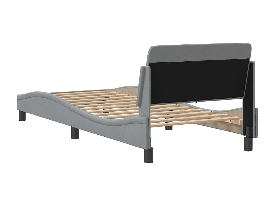 Lit simple | Lit adulte, enfant | Cadre de lit gris clair 80x200 cm tissu