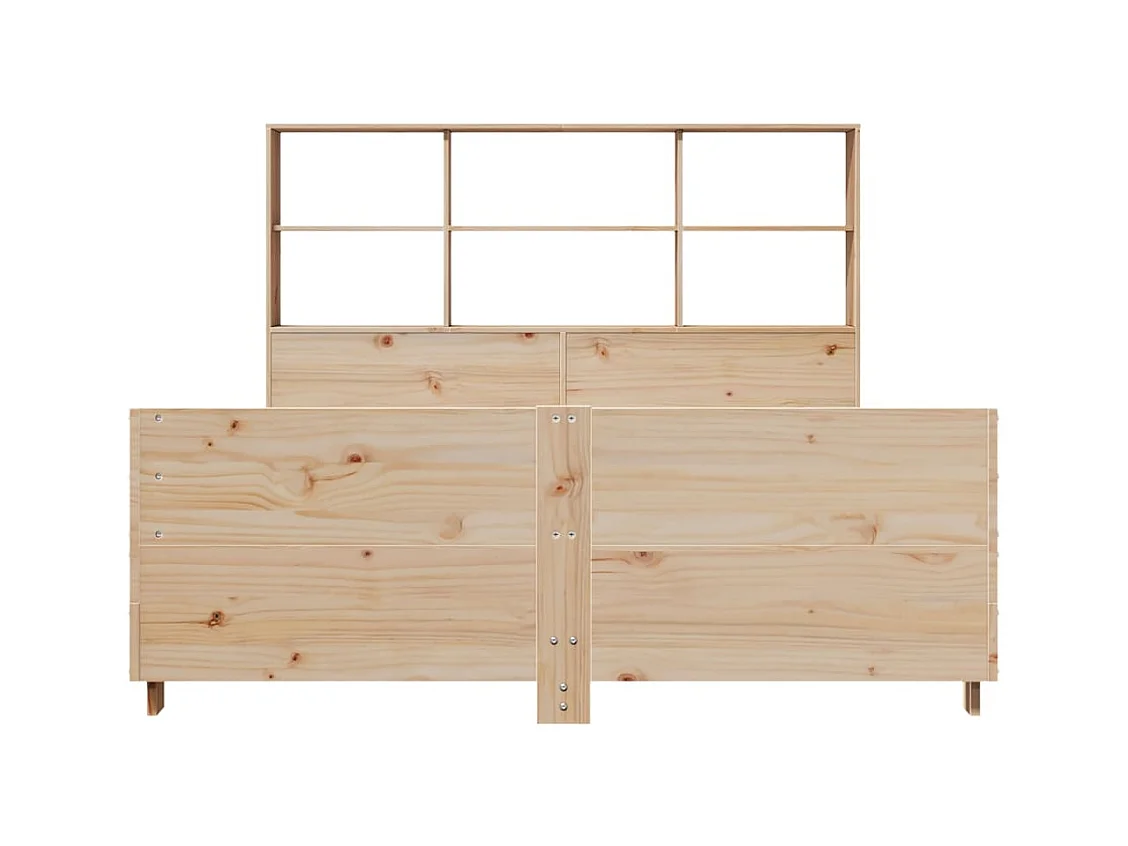 Letto per adulti | Letto matrimoniale | Giroletto senza Materasso 150x200 cm in Legno Massello di Pino