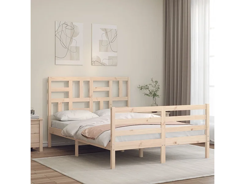 Lit simple | Lit adulte, enfant | Cadre de lit bois massif 120x190 cm
