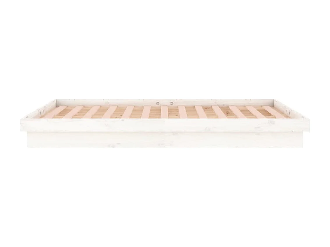 Lit simple | Lit adulte, enfant | Cadre de lit à LED blanc bois massif 120x190 cm