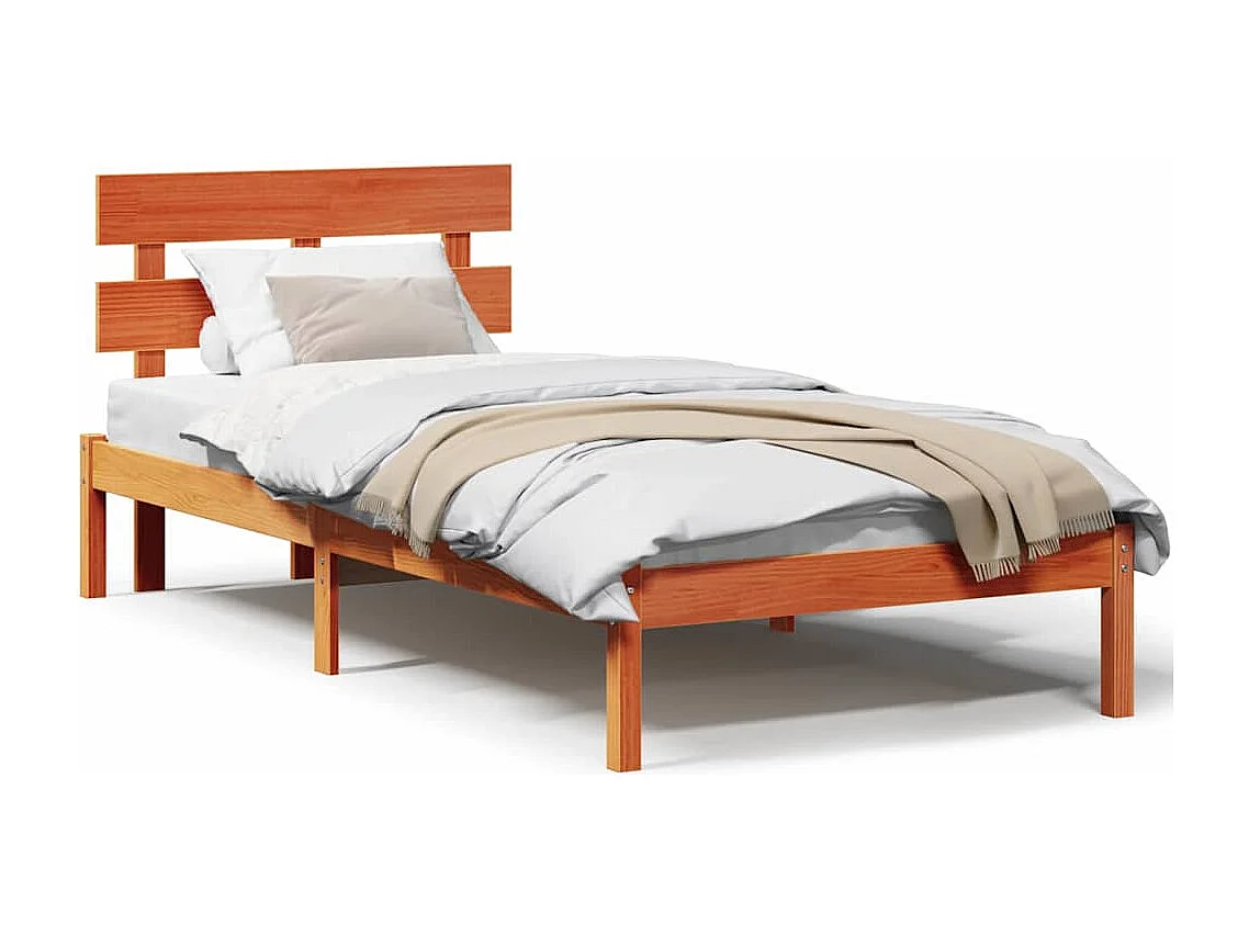 Lit simple | Lit adulte, enfant | Cadre de lit Marron 100x200 cm Bois de pin massif