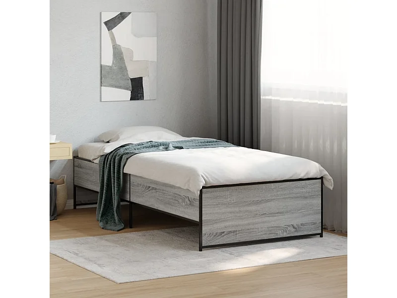 Lit simple | Lit adulte, enfant | Cadre de lit sonoma gris 75x190 cm
