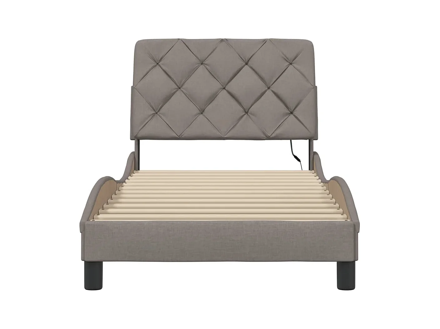 Lit simple | Lit adulte, enfant | Cadre de lit avec LED taupe 90x200 cm tissu