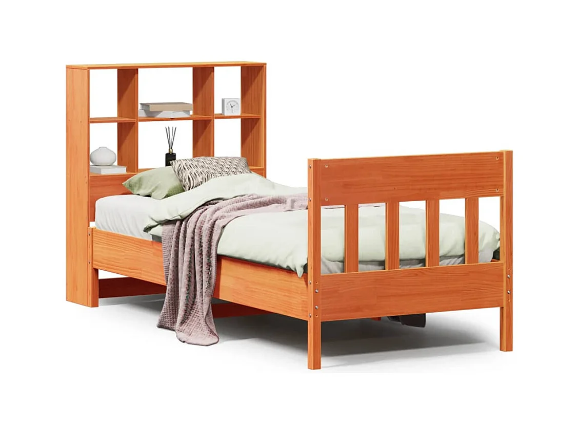 Letto per adulti | Letto singolo | Giroletto senza Materasso Marrone Cera 100x200 cm Legno di Pino