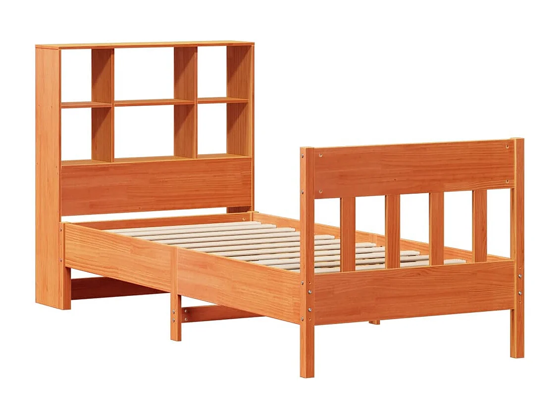 Lit simple | Lit adulte, enfant | Cadre de lit cire marron 100x200cm bois pin massif