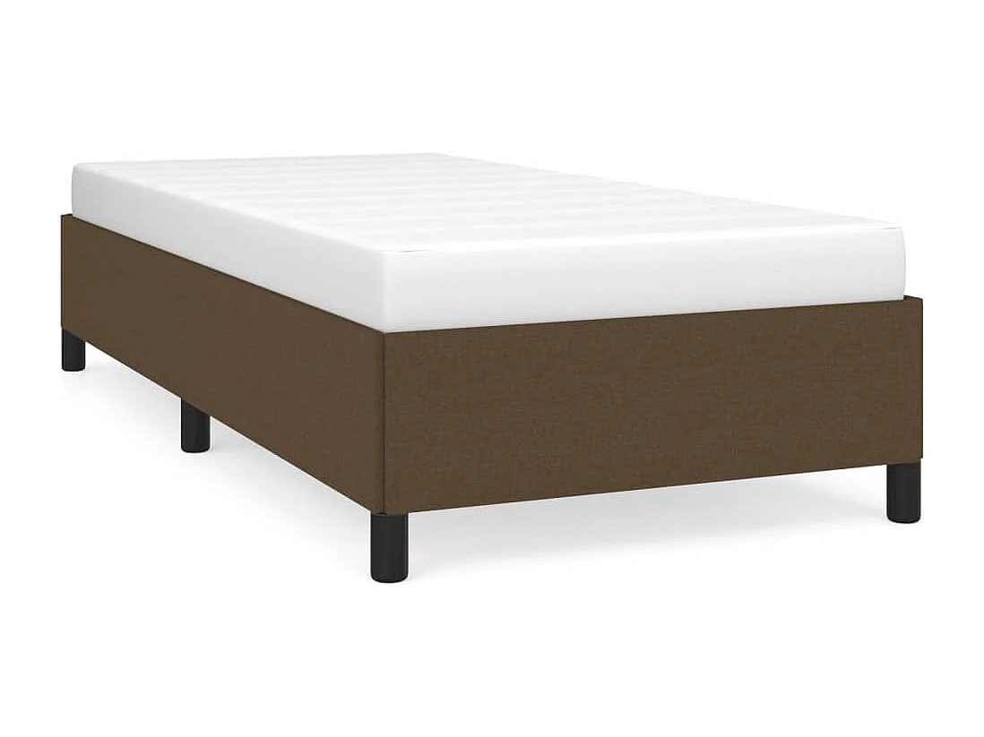 Lit simple | Lit adulte, enfant | Cadre de lit marron foncé 100x200 cm tissu