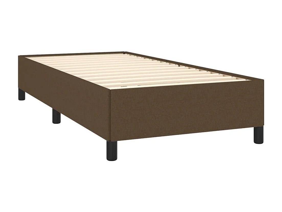 Lit simple | Lit adulte, enfant | Cadre de lit marron foncé 100x200 cm tissu