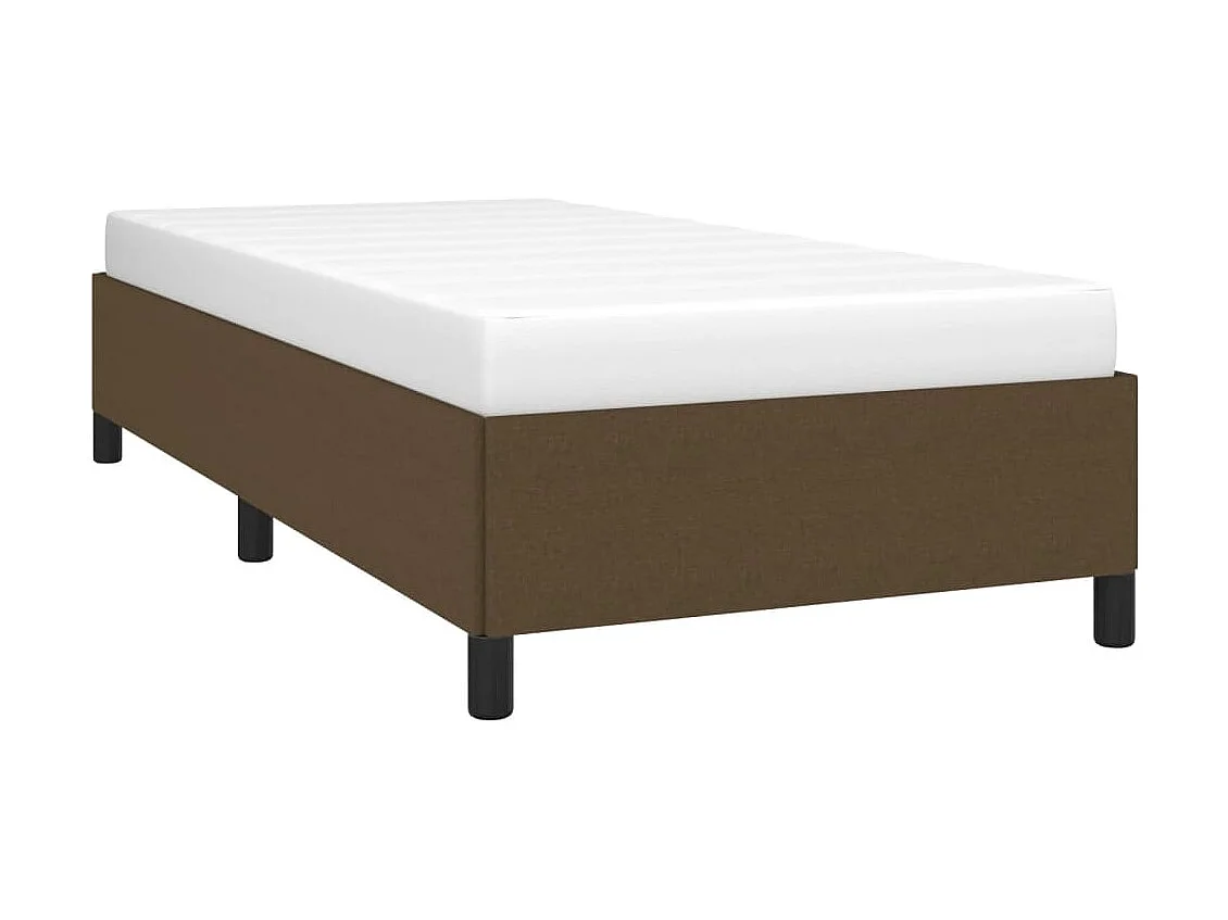 Lit simple | Lit adulte, enfant | Cadre de lit marron foncé 100x200 cm tissu
