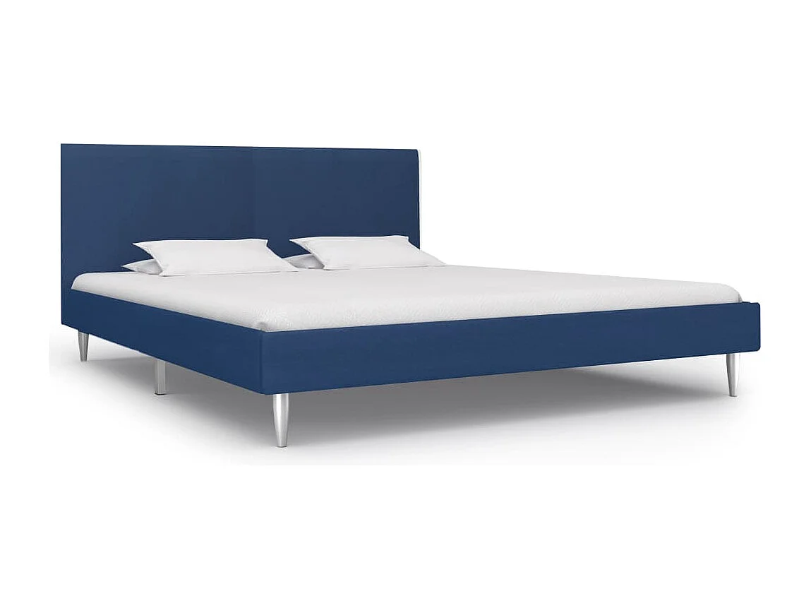 Lit double | Lit adulte | Cadre de lit bleu tissu 180x200 cm