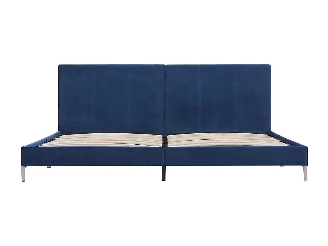 Lit double | Lit adulte | Cadre de lit bleu tissu 180x200 cm