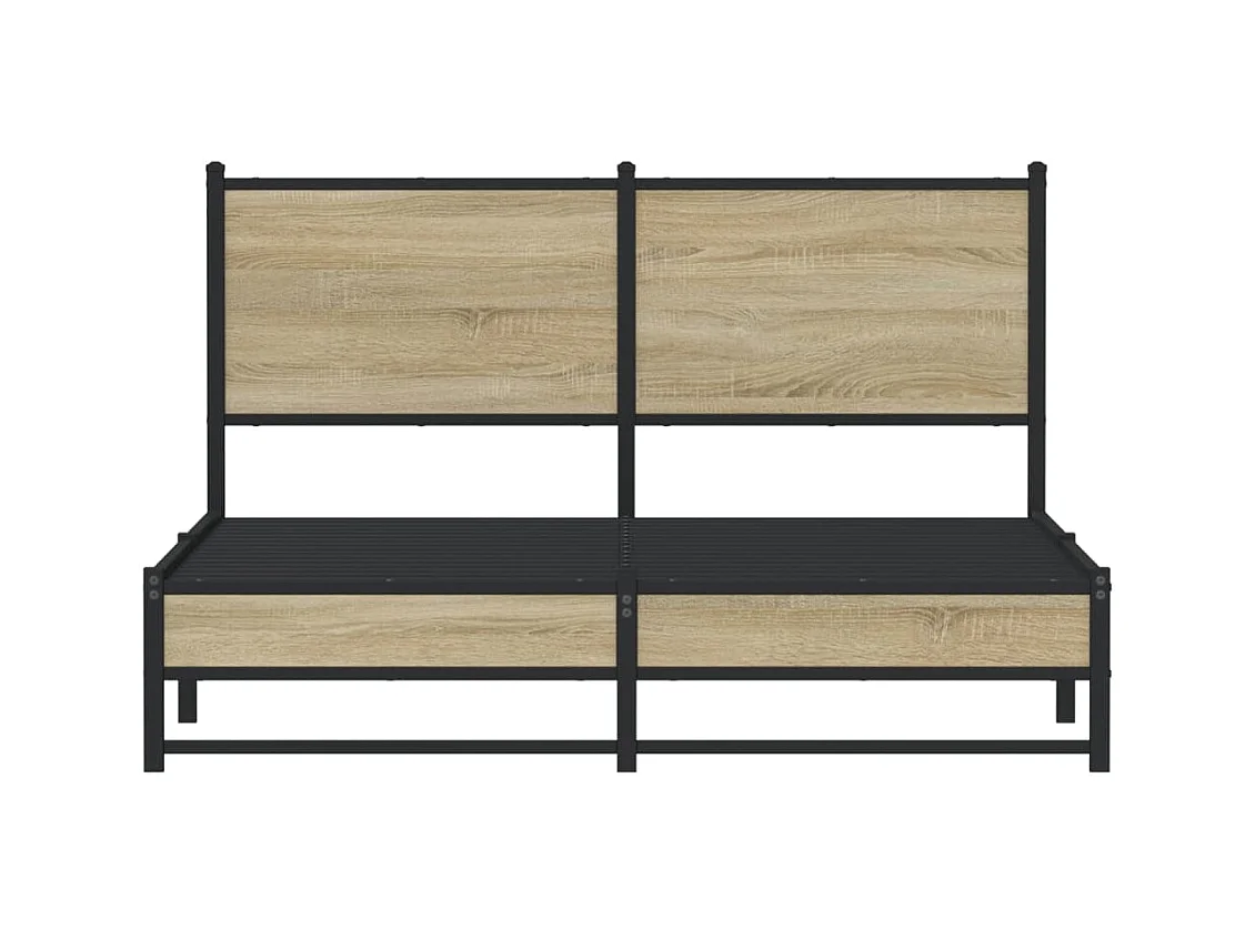 Letto per adulti | Letto matrimoniale | Giroletto senza Materaso in Metallo Rovere Sonoma 140x190 cm