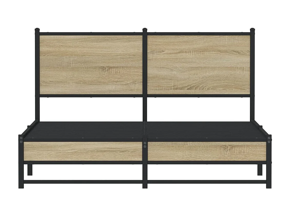 Letto per adulti | Letto matrimoniale | Giroletto senza Materaso in Metallo Rovere Sonoma 140x190 cm