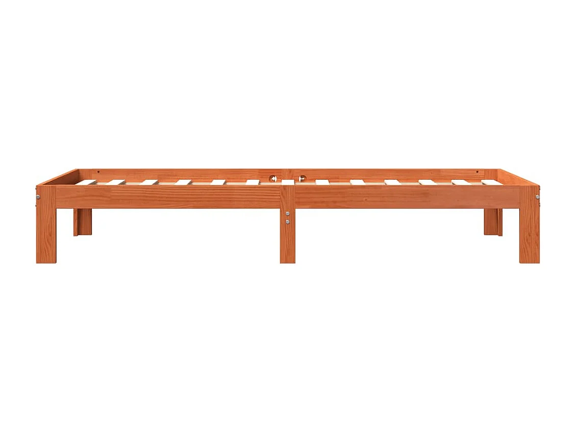 Lit simple | Lit adulte, enfant | Cadre de lit cire marron 90x200 cm bois pin massif