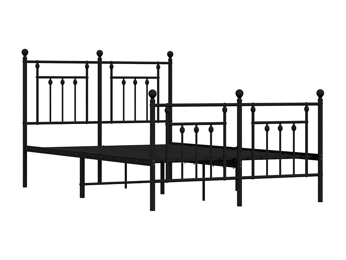 Lit simple | Lit adulte, enfant | Cadre de lit métal avec pied de lit noir 120x200cm