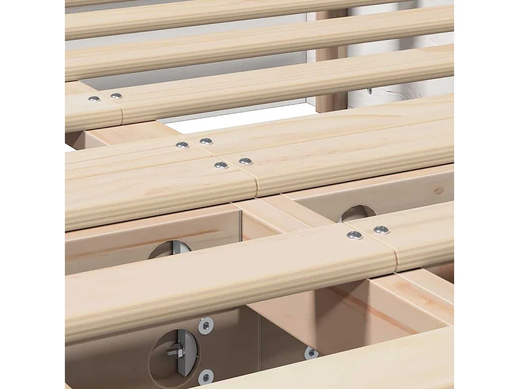 Lit double | Lit adulte | Cadre de lit avec stockage Blanc 135x190 cm bois