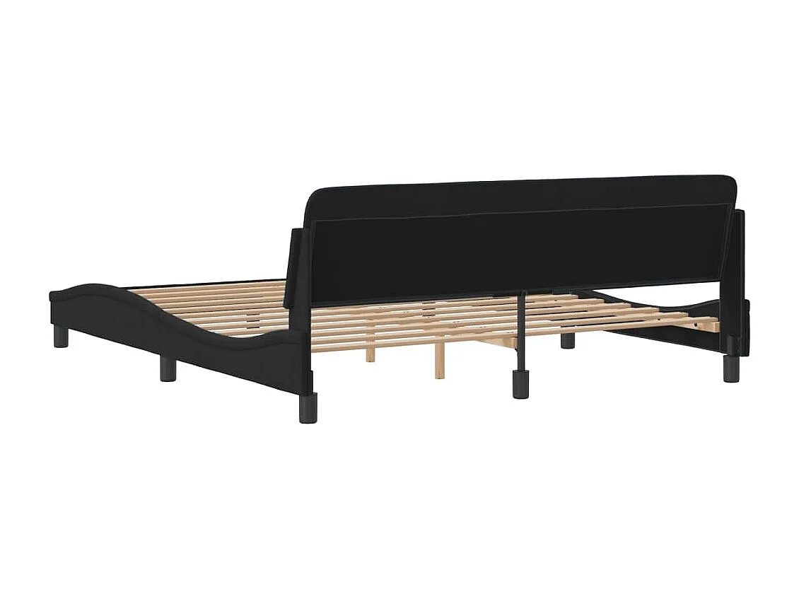 Lit double | Lit adulte | Cadre de lit noir 180x200 cm velours