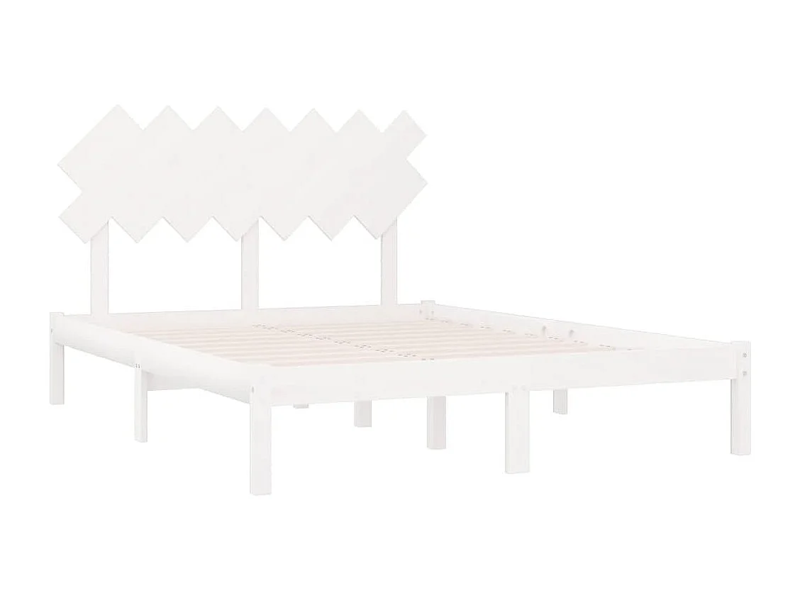 Lit double | Lit adulte | Cadre de lit blanc 140x190 cm bois massif