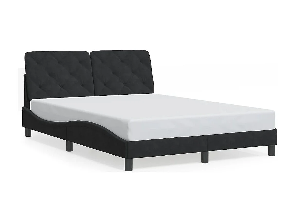 Lit simple | Lit adulte, enfant | Cadre de lit noir 120x200 cm velours