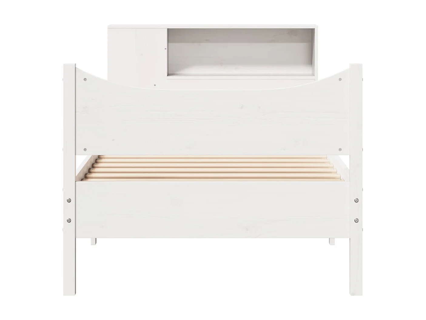 Letto per adulti | Letto singolo | Giroletto senza Materasso Bianco 90x200 cm Legno Massello Pino