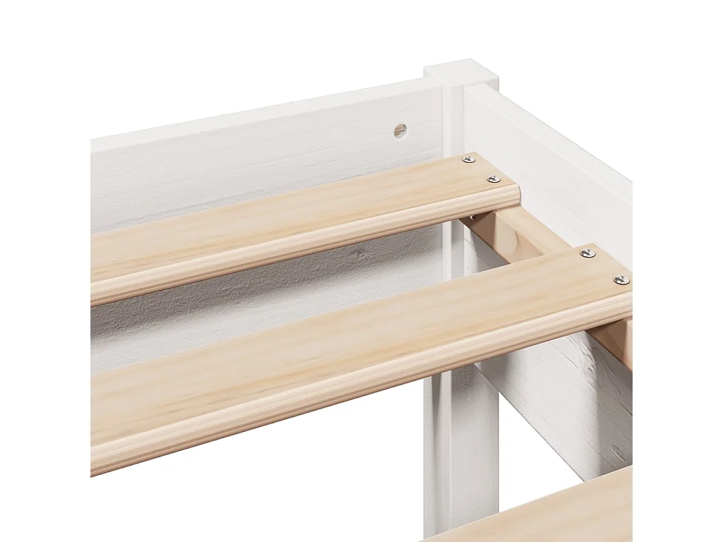 Letto per adulti | Letto singolo | Giroletto senza Materasso Bianco 90x200 cm Legno Massello Pino