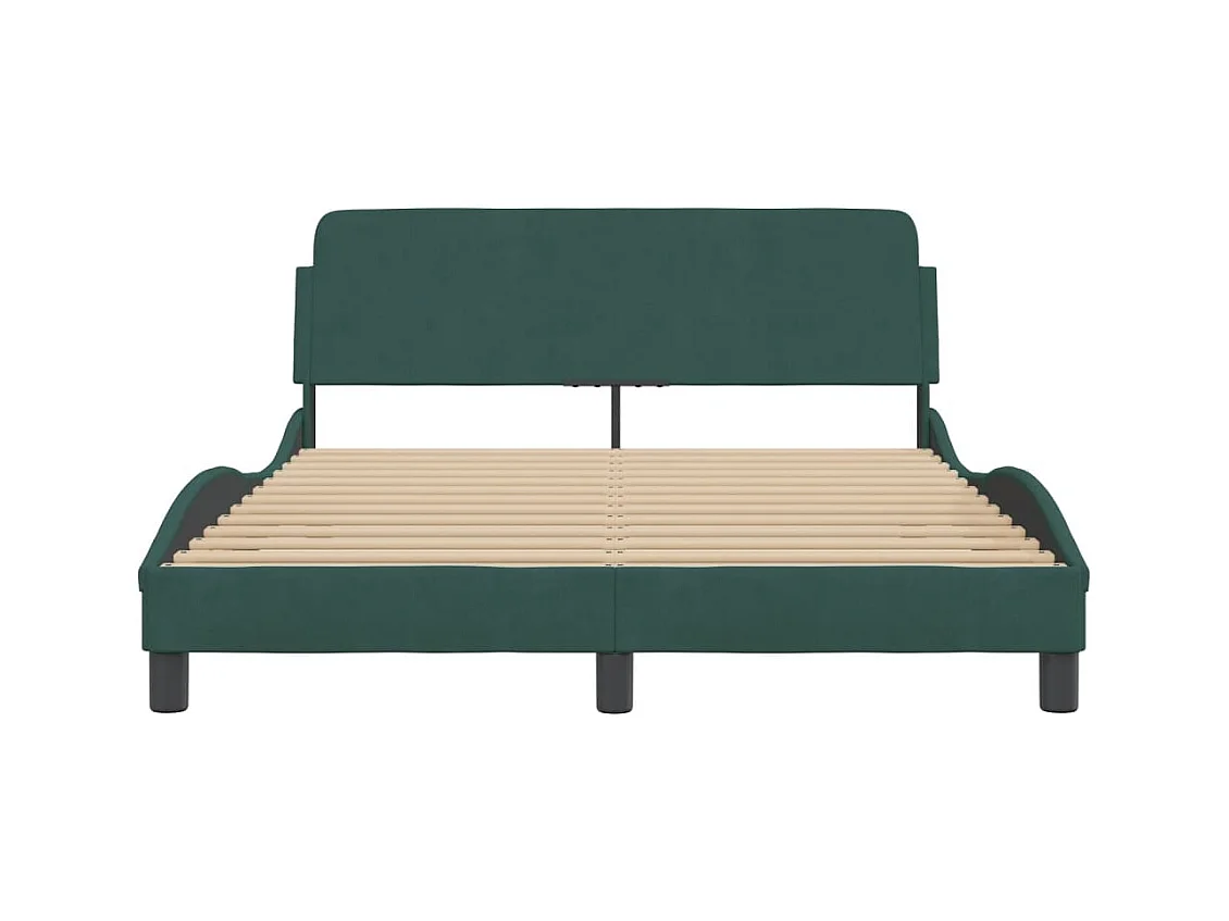 Lit double | Lit adulte | Cadre de lit vert foncé 140x190 cm velours