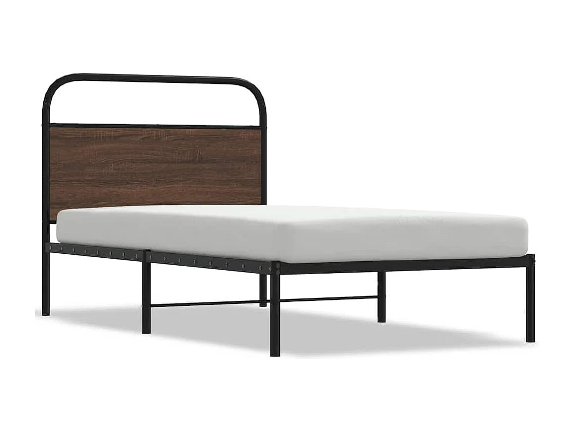 Letto per adulti | Letto singolo | Giroletto senza Materasso Rovere Marrone 90x200cm in Truciolato