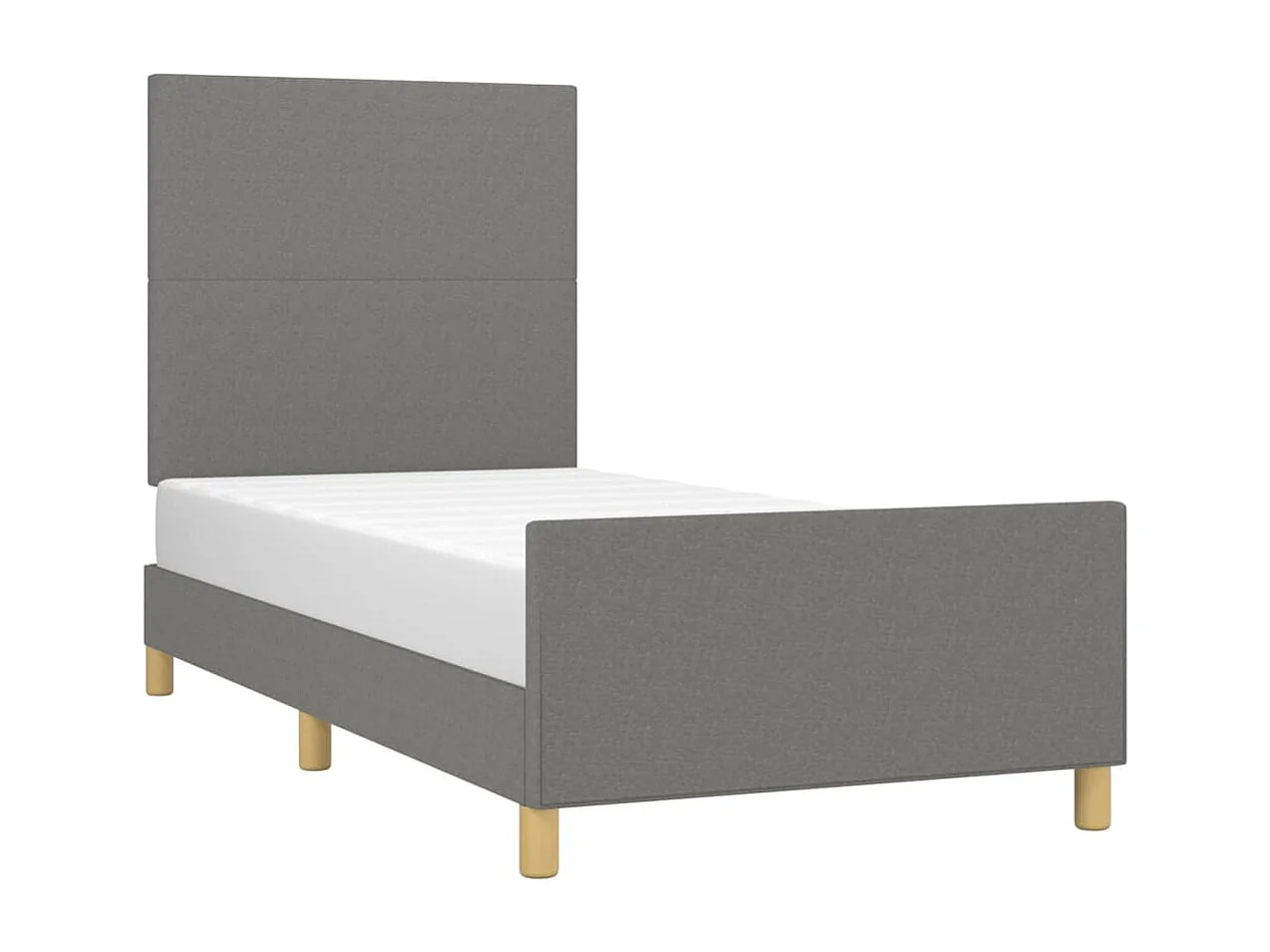 Lit simple | Lit adulte, enfant | Cadre de lit gris foncé 80x200 cm tissu