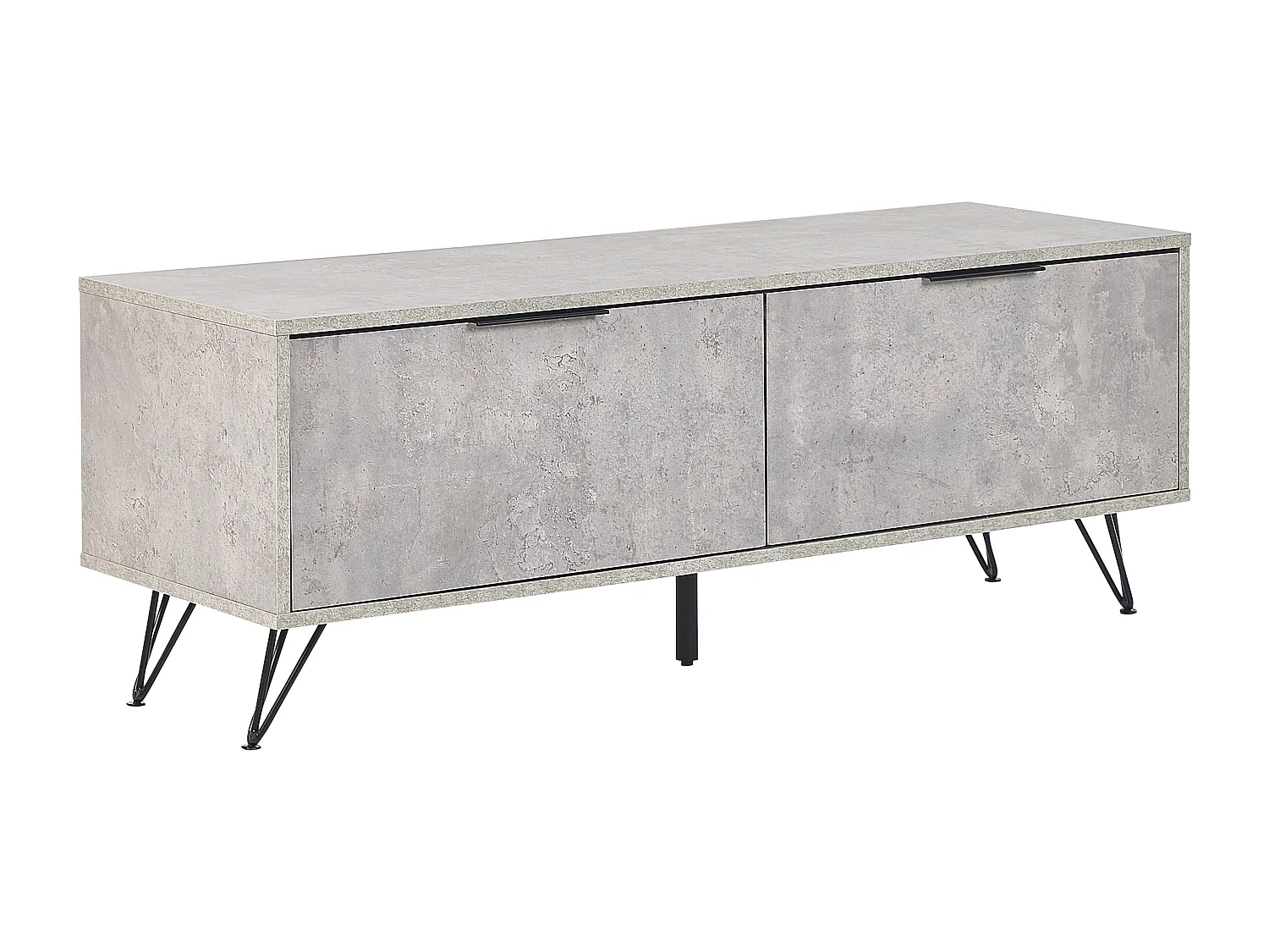 Modernes Sideboard Betonoptik grau /schwarz Holzfaserplatte mit Metall Halston