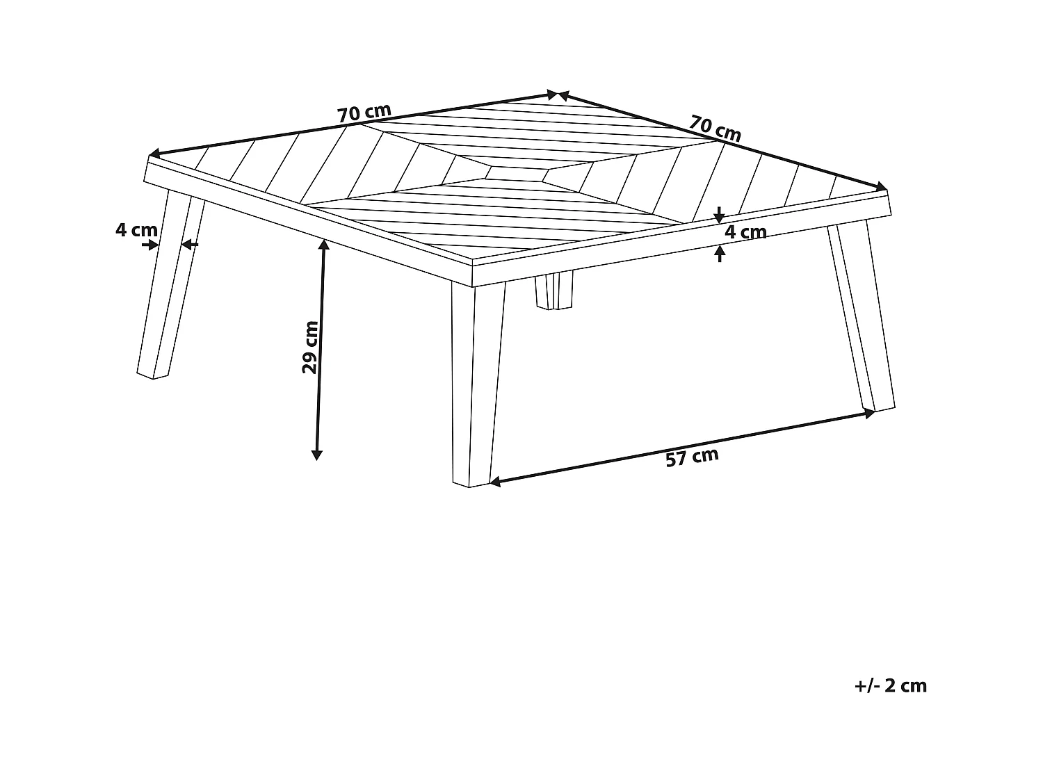 Tuin salontafel BARATTI Acaciahout Bruin