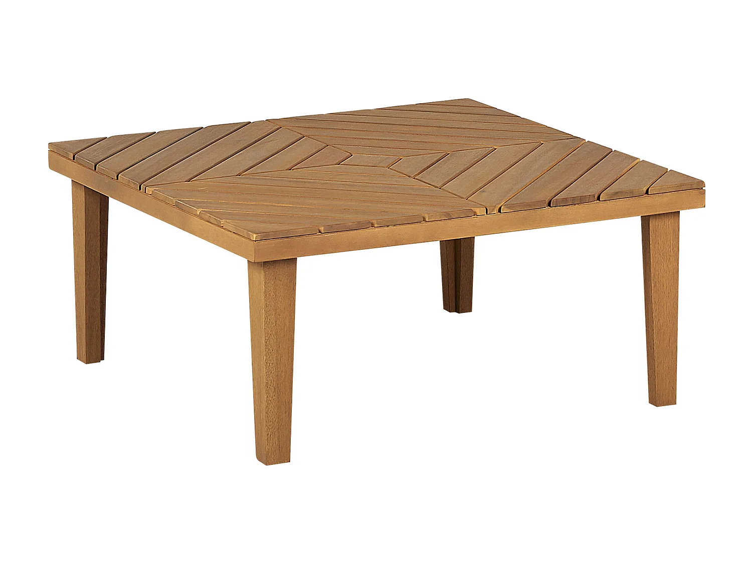 Outdoor Beistelltisch Akazienholz hellbraun quadratisch 70x70 cm Modern Baratti