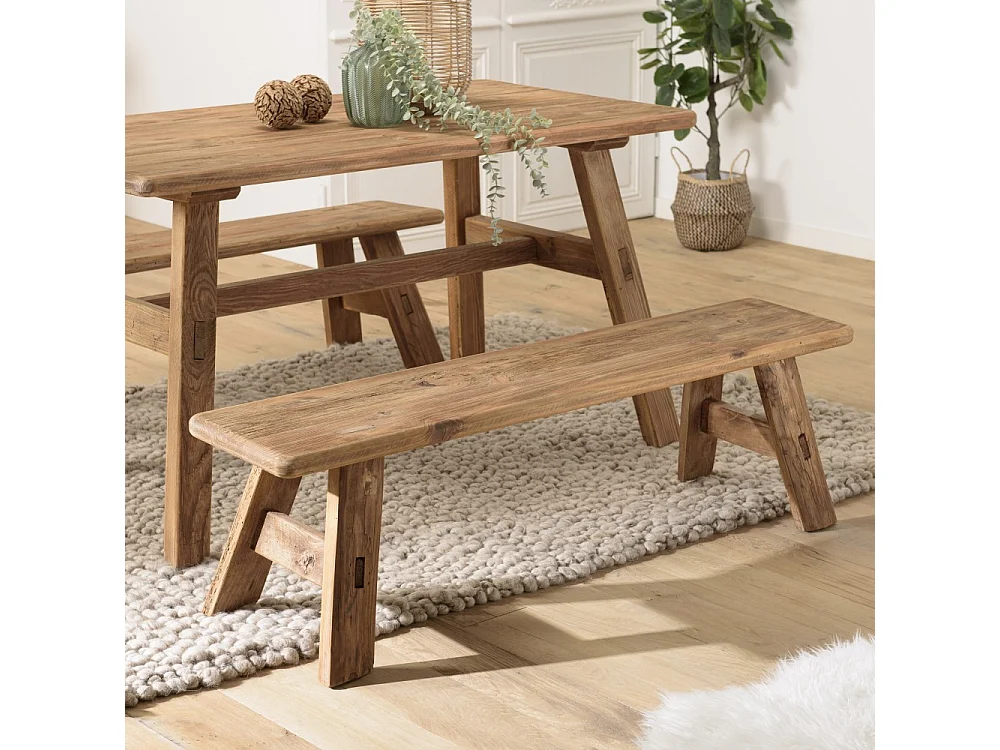 SANDY - Banc 140x30cm bois Pin recyclé