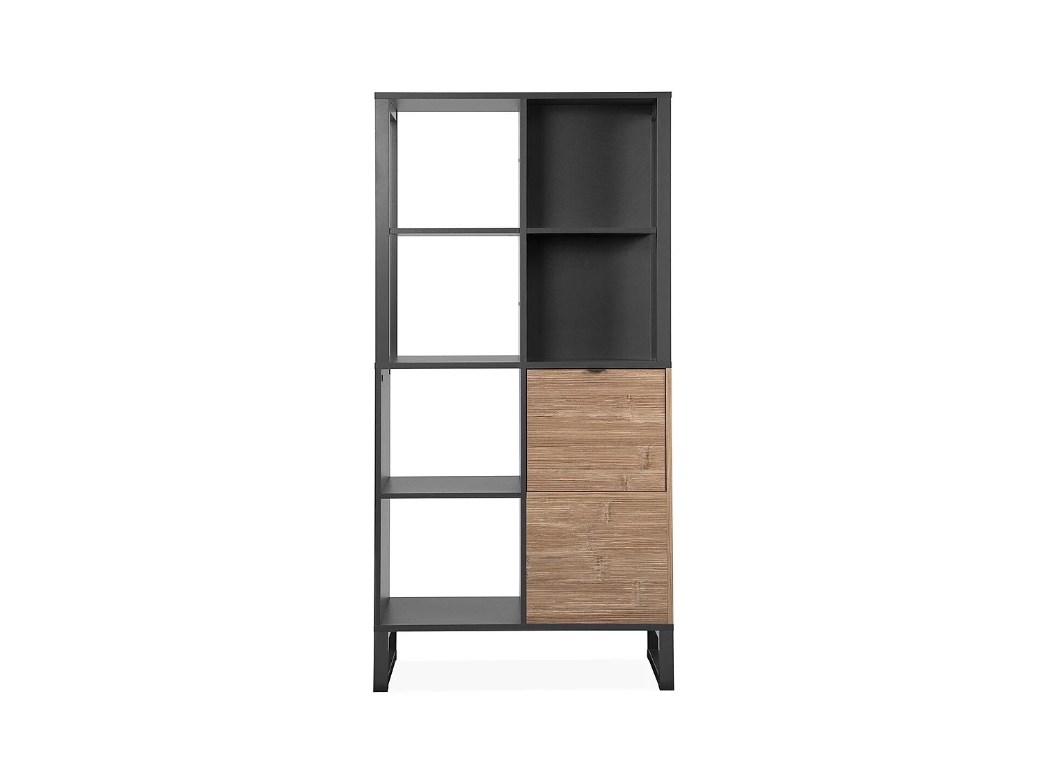 Etagères 2 portes, 4 niches - L83,5 cm