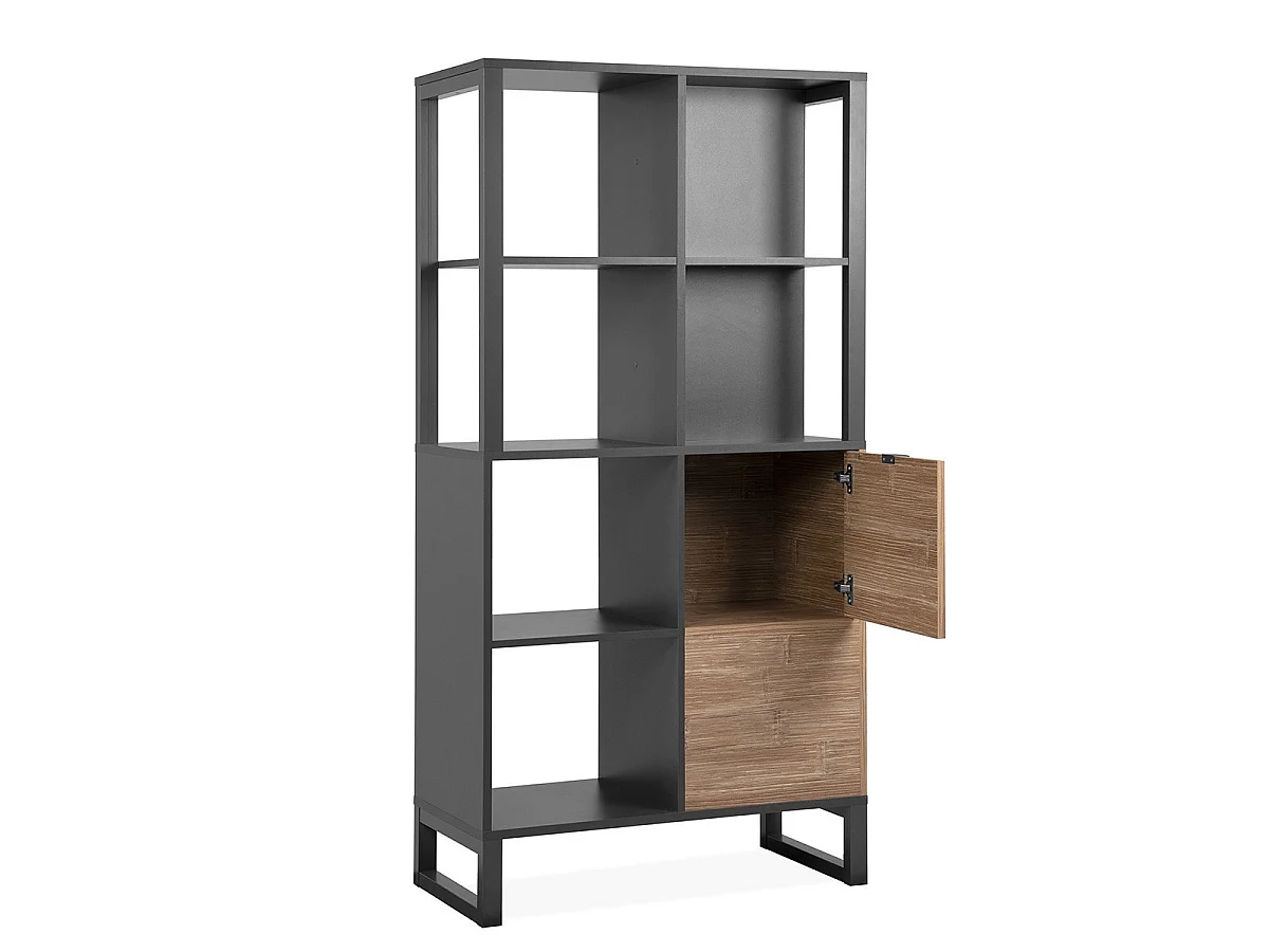 Regał 2-drzwiowy, 4 wnęki - L83,5 cm