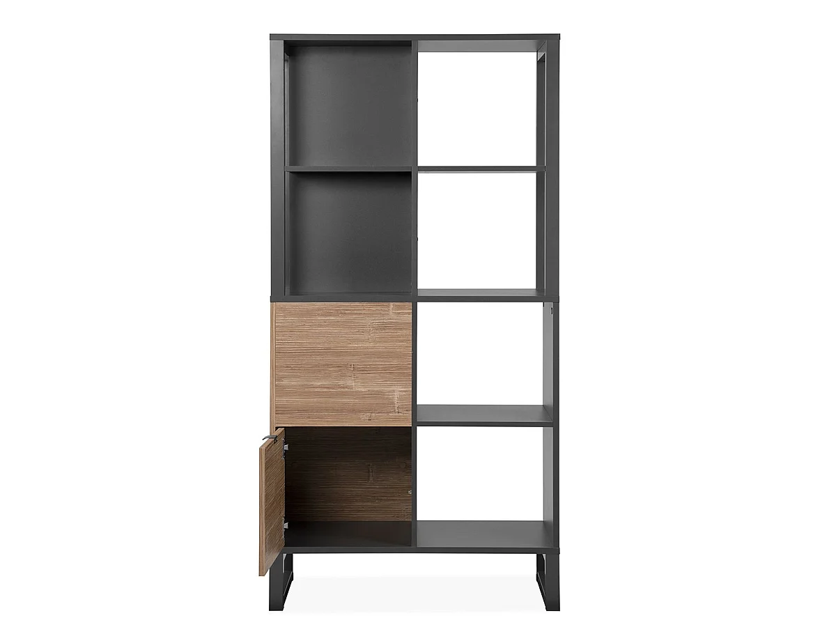 Regał 2-drzwiowy, 4 wnęki - L83,5 cm