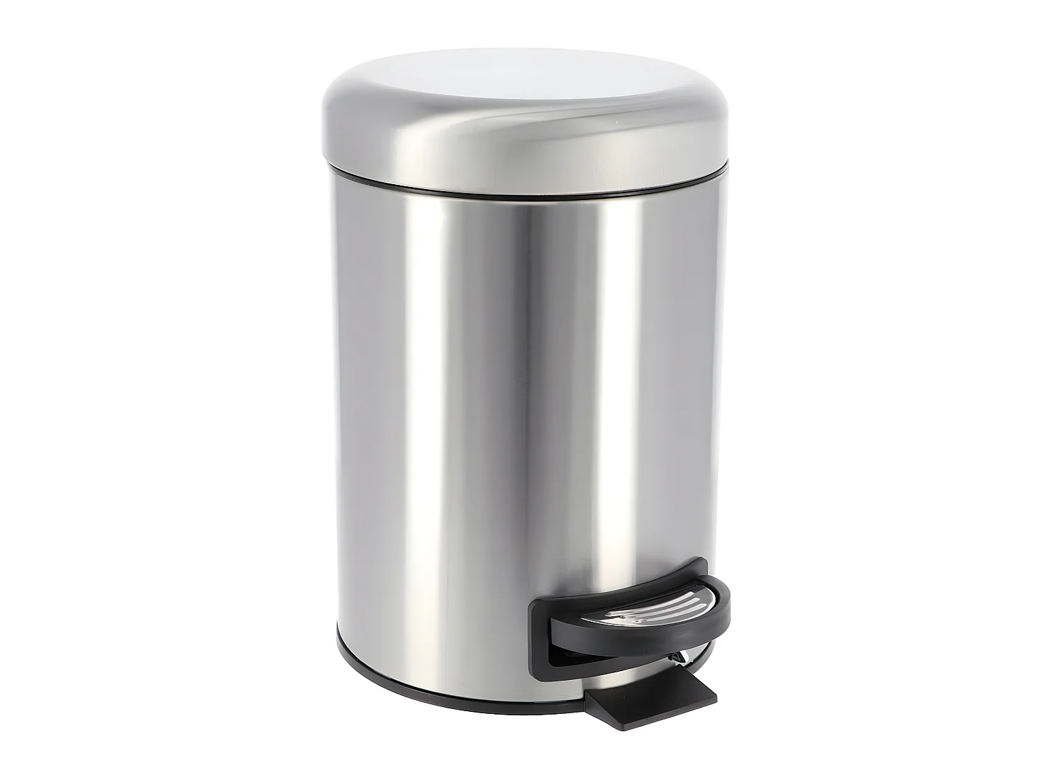 Poubelle à pédale 3L en Inox avec couvercle frein de chute