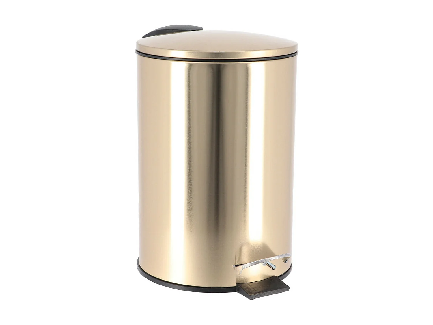 Poubelle à pédale 3L en métal doré avec couvercle frein de chute