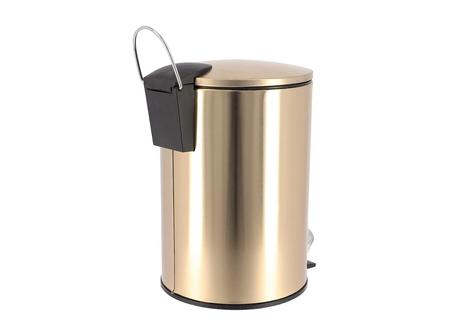 Poubelle à pédale 3L en métal doré avec couvercle frein de chute