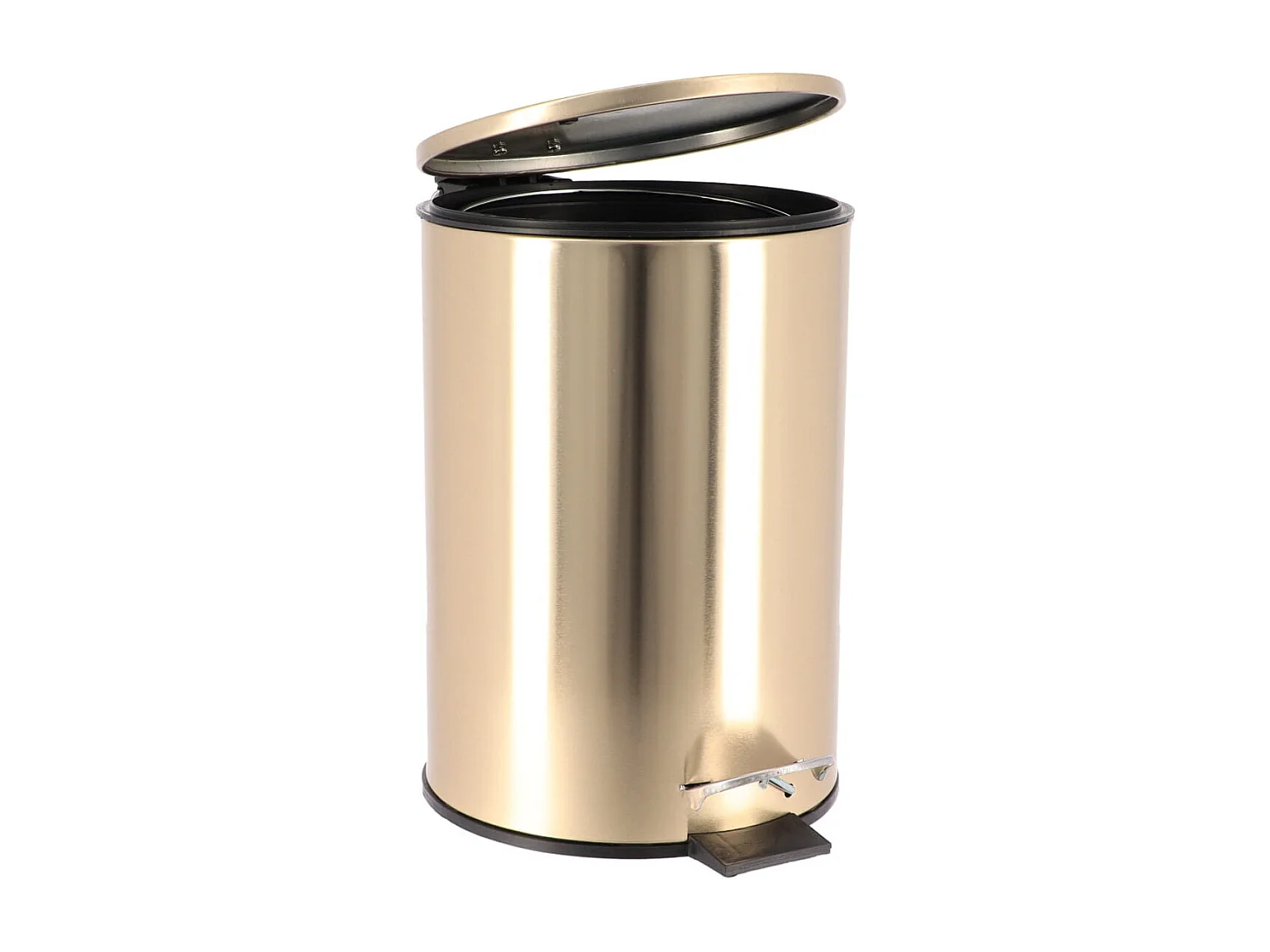 Poubelle à pédale 3L en métal doré avec couvercle frein de chute