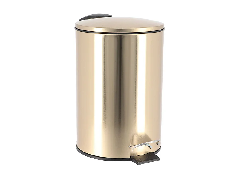 Poubelle à pédale 3L en métal doré avec couvercle frein de chute