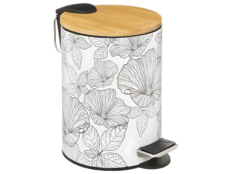 Cubo de pedal con diseño floral 3 l