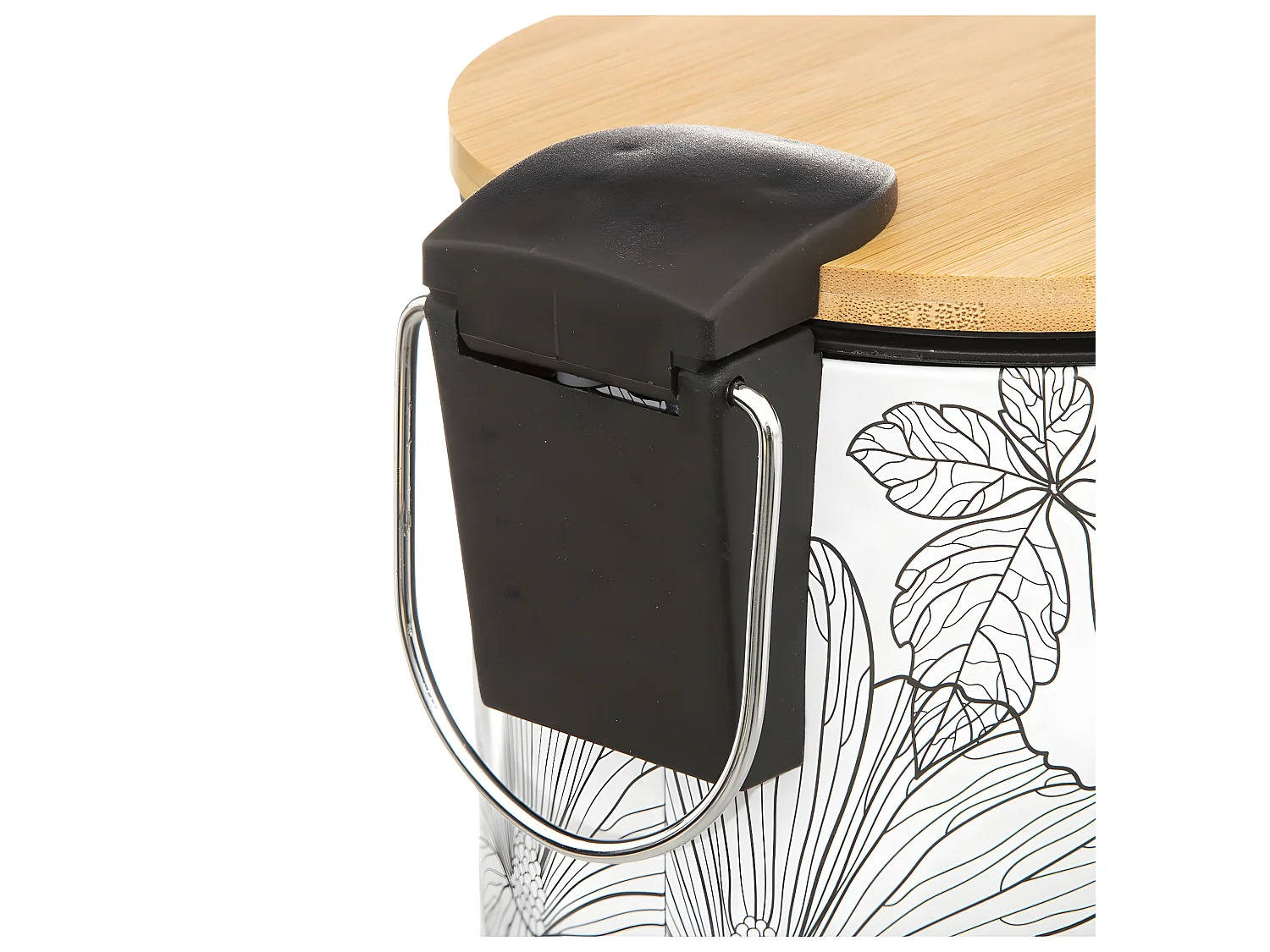 Cubo de pedal con diseño floral 3 l