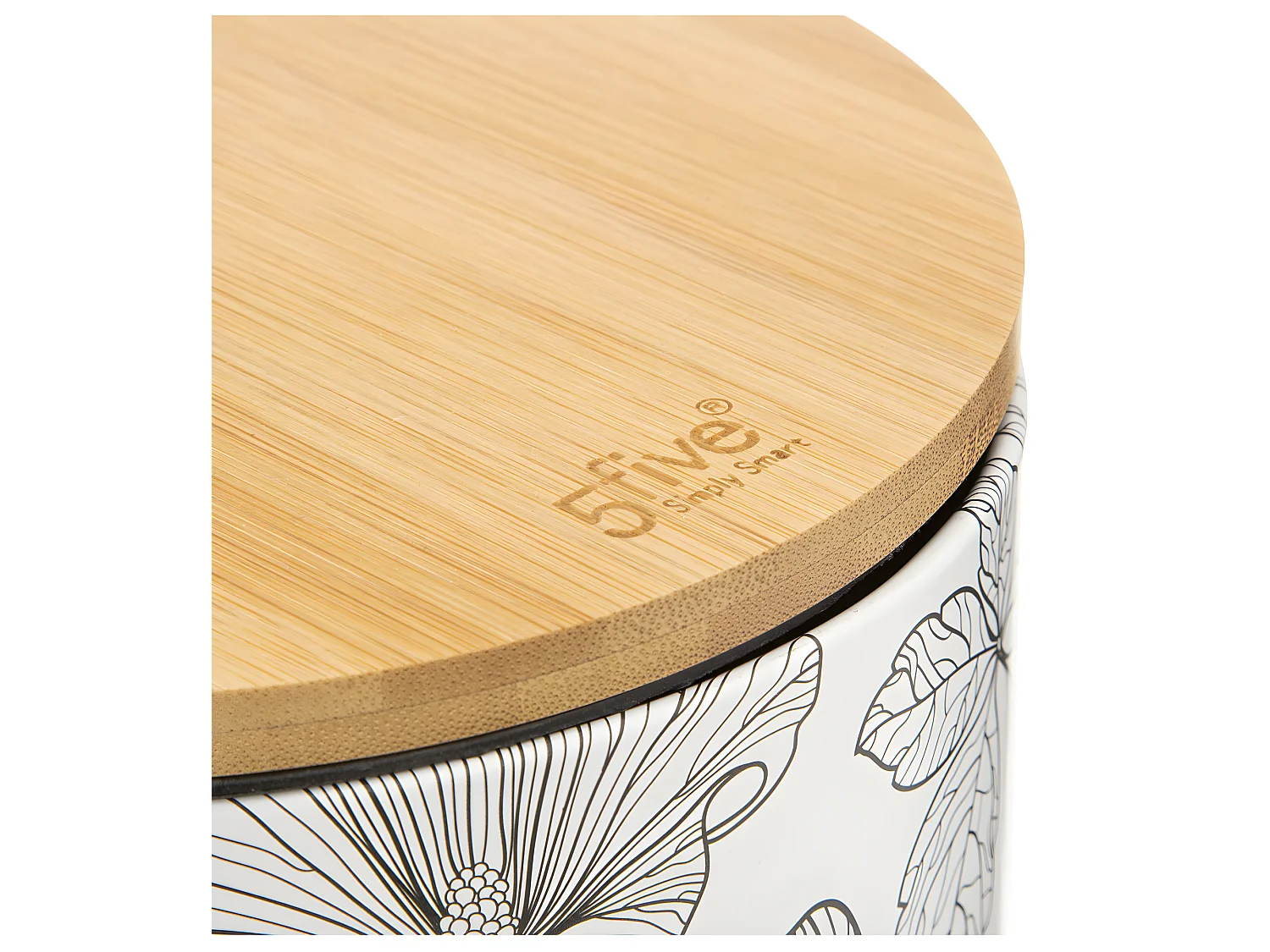 Cubo de pedal con diseño floral 3 l